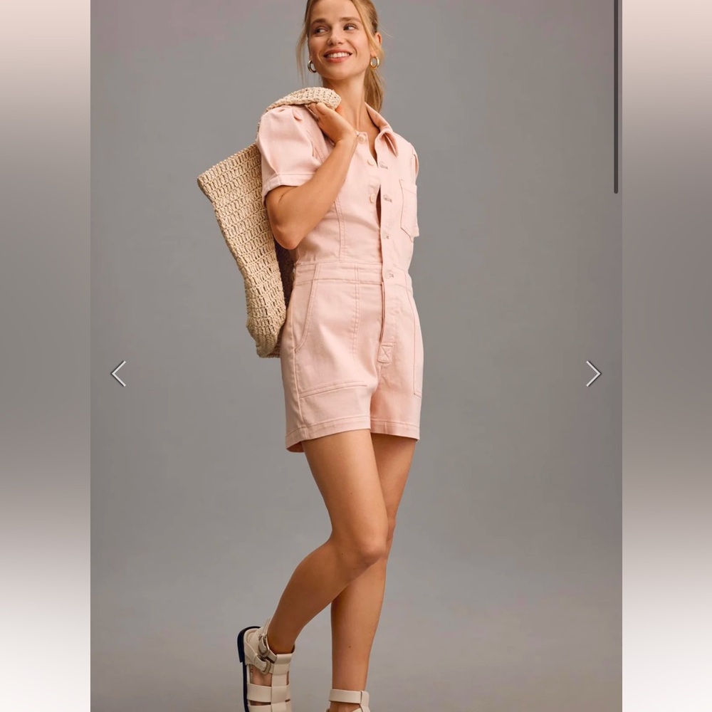 Anthropologie The Kit Utility Romper by Pilcro NWT